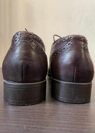 Туфлі черевики броги лофери шкіряні коричневі zara 28см6 фото