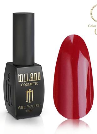 Гель лак для маникюра и педикюра ногтей насыщенный яркий цветная коллекция milano 8 мл color collection №12