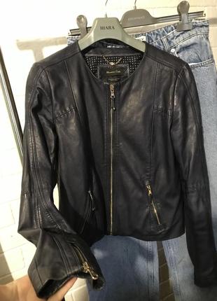 Кожаная куртка massimo dutti 2