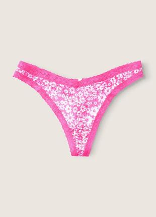 Женские кружевные трусики тонг victoria's secret pink