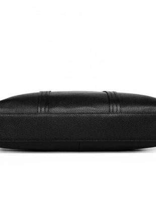 Кожаный мужской деловой портфель для документов планшета черный | качественная мужская офисная сумка формат а43 фото