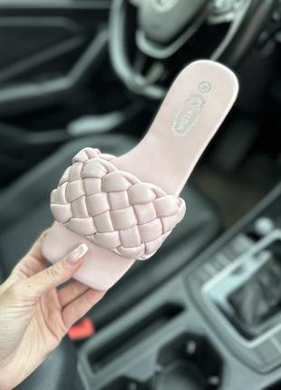 Мюлі жіночі коса шльопанці 🌿 низький хід сланці сабо шльопки мюли