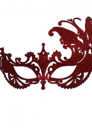 Венецианская маска для бала и карнавала красная + подарок