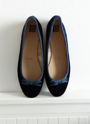 Бархатные балетки debenhams collection 41 женские туфли обувь на плоской подошве тёмно-синий сапфир2 фото