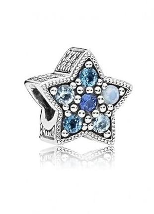 Серебряный шарм pandora sterling silver bright star multi-colored charm2 фото