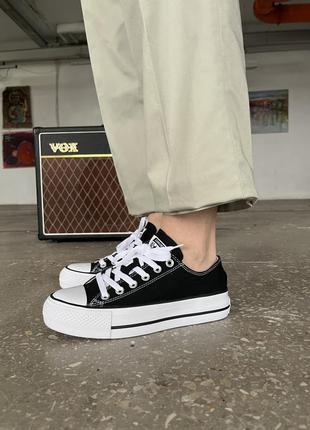 Жіночі кеди на платформі converse chuck taylor all star platform black/white