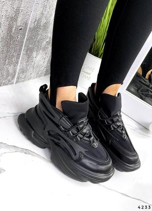 Крутые черные женские кроссовки3 фото