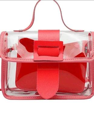 Стильная женская прозрачная яруая сумка сумочка через плечо2 фото