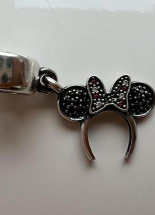 Серебряный шарм minnie mouse headband charm by pandora jewelry