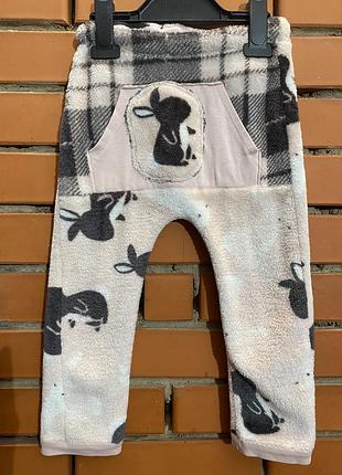 Флисовые пижамные штаны, пижама 1,5- 2 р ( 92 см)