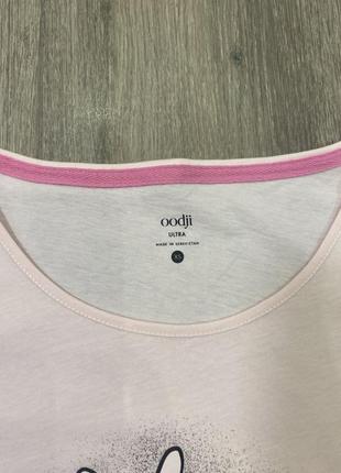 Oodji в наличии жеская  ночная рубашка футболка удлиненная платье для дома размер xs оригинал розовая, серая с зайчиком5 фото