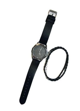 Женские часы + черный браслет auriol3 фото