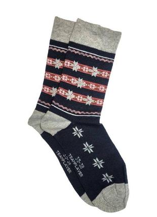 Шкарпетки з новорічним принтом teamplayer синього кольору 35/38р