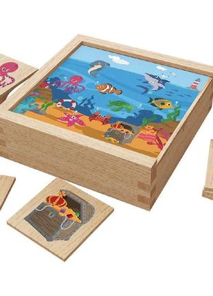 Деревянный набор для запоминания "водный мир" playtive
