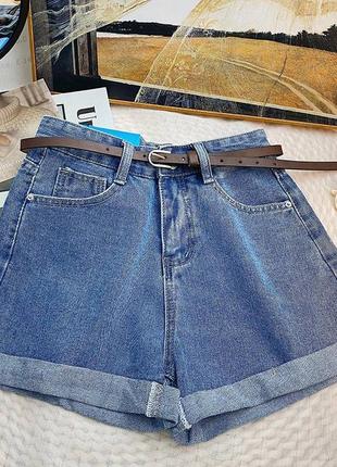 Стильные женские джинсовые шорты с ремешком💥♥️запрашивайте наличие перед заказом!❤️5 фото