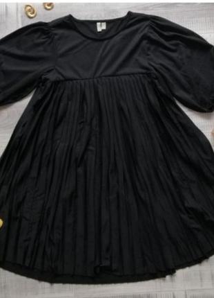 Объёмное платье свободного кроя высокая талия плиссе2 фото