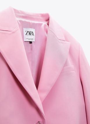 Zara розовый блейзер зара укороченный пиджак4 фото