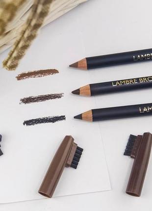 Акція стійкий олівець для брів lambre brow pencil №1 світло коричневий для блондинок8 фото