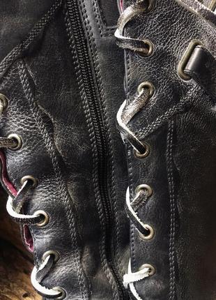 Полностью кожаные сапоги с кожаными шнурками. бренд zoo york. в винтажном стиле3 фото
