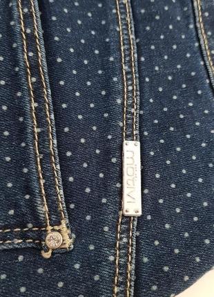 Трендовая джинсовая юбка motivi в мелкий горошек3 фото