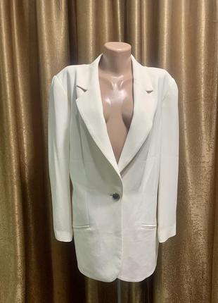Білий літній подовжений піджак розмір xl