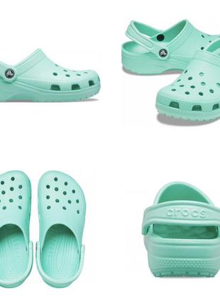 Сабо crocs classic clog mint / white