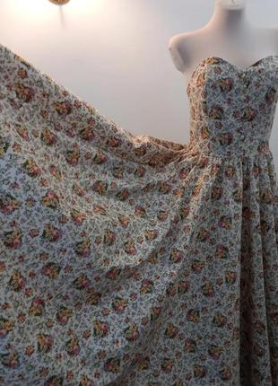 Вінтажна ошатна пишна  вечірня сукня корсет бюстьє 50 роки стиль laura ashley garden