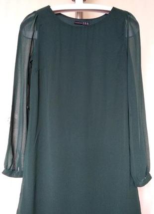 Плаття сукня зелена з довгим прозорим рукавом atmosphere l розмір