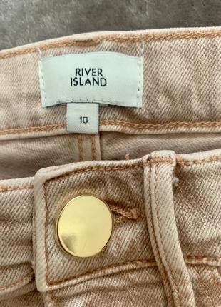 Джинсы женские скини river island пудрового бежево-розового цвета в винтажном стиле размер 10/m9 фото