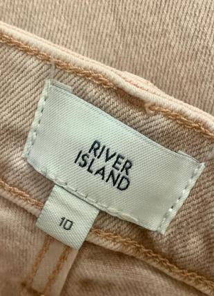 Джинсы женские скини river island пудрового бежево-розового цвета в винтажном стиле размер 10/m8 фото