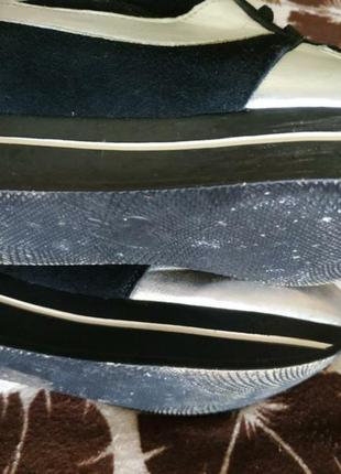 Ботинки на плотформе,серебро,невесомые,,серебро+ чёрный,размер 36.4 фото