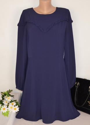 Брендовое синее нарядное вечернее миди платье new look этикетка6 фото