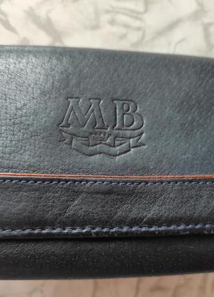 Кожаный кошелек темно синий, б/в2 фото