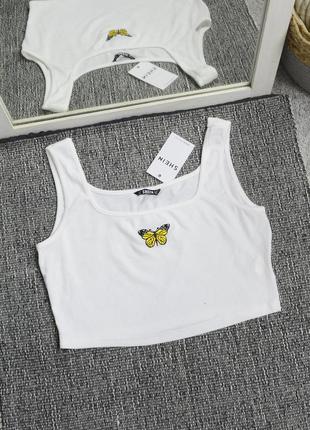 Новый белый топ в рубчик shein