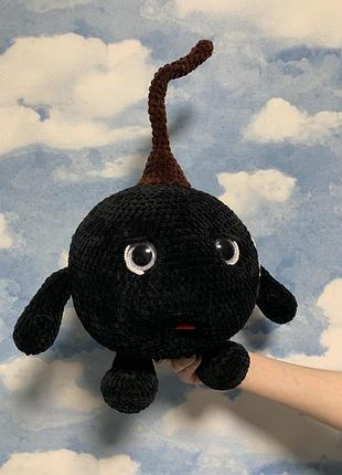 В‘язана іграшка. іграшка ручної роботи. сувенір. чорна черешня. плюшева вишня shopmarket