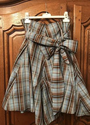 Спідниця в клітку-сонце кльош