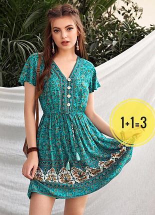 Платье в орнамент shein вискоза