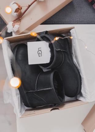 Ugg black mini black женские с густым мехом овчины /осень/зима/весна😍2 фото