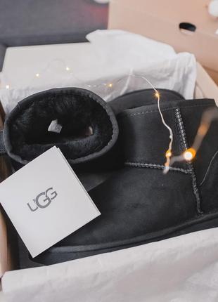 Ugg black mini black женские с густым мехом овчины /осень/зима/весна😍3 фото