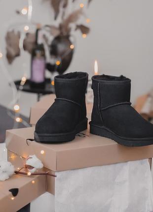 Ugg black mini black женские с густым мехом овчины /осень/зима/весна😍8 фото