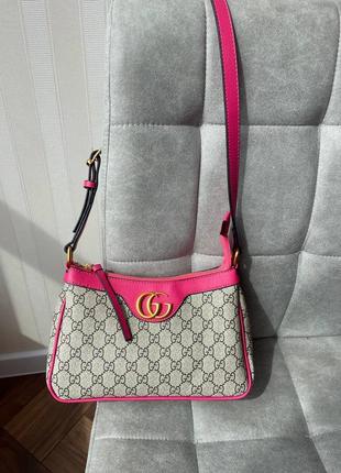 Сумка сумочка в стиле gucci гуччи брендовая розовая