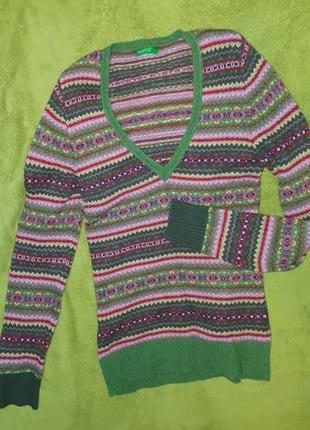 Свитр кофта шерсть 80% benetton