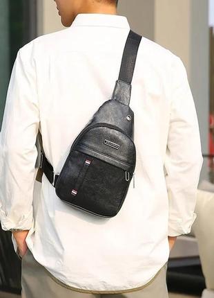 Мужская сумка бананка сумка через плечо нагрудная сумка месенджер чоловіча сумка сленг барсетка чоловіча чоловічий рюкзак