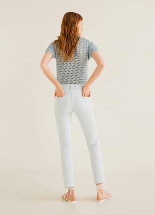 Mango джинсы slim 34 выбеленный синий укороченные jeans slim cropped манго8 фото