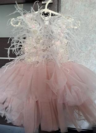 Детское платье коллекционное pollardi kids 9-12мес. 1 год