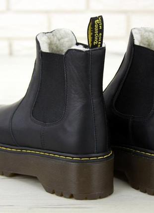 Dr.martens - platform chelsea ботинки женские с мехом /осень/зима/весна😍5 фото