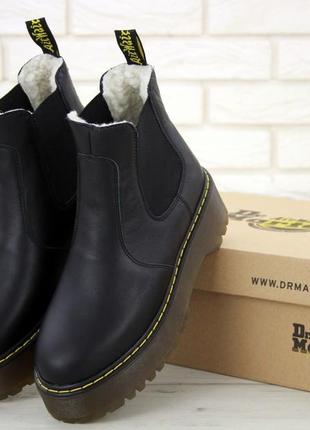 Dr.martens - platform chelsea ботинки женские с мехом /осень/зима/весна😍1 фото