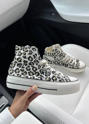 Женские кеды converse leopard1 фото