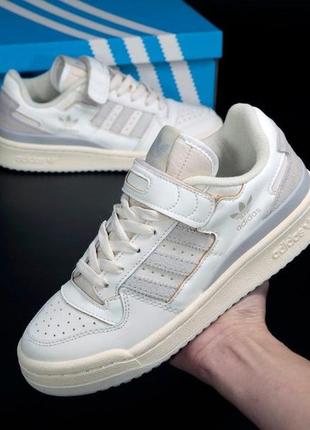 Жіночі кросівки adidas forum beige ( бежеві шкіряні кросівки адидас форум класичні)