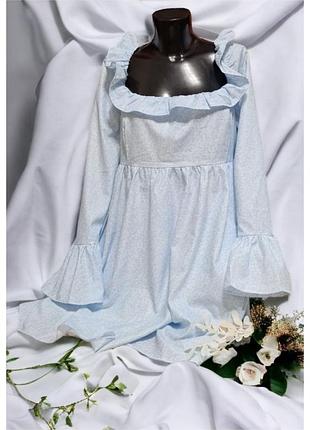 Голубое платье in the style в цветочный принт